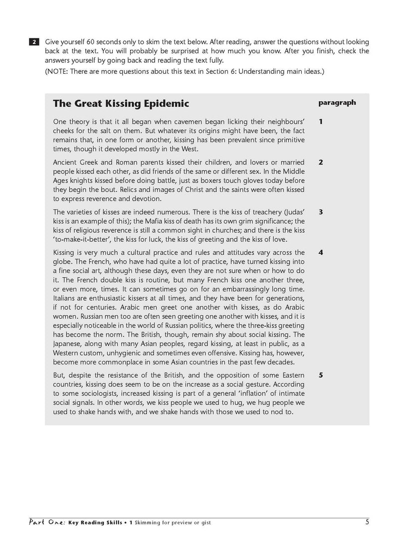 Sample interior page from the Excel Essential Skills Developing Your Comprehension Skills workbook as shown in the publisher preview