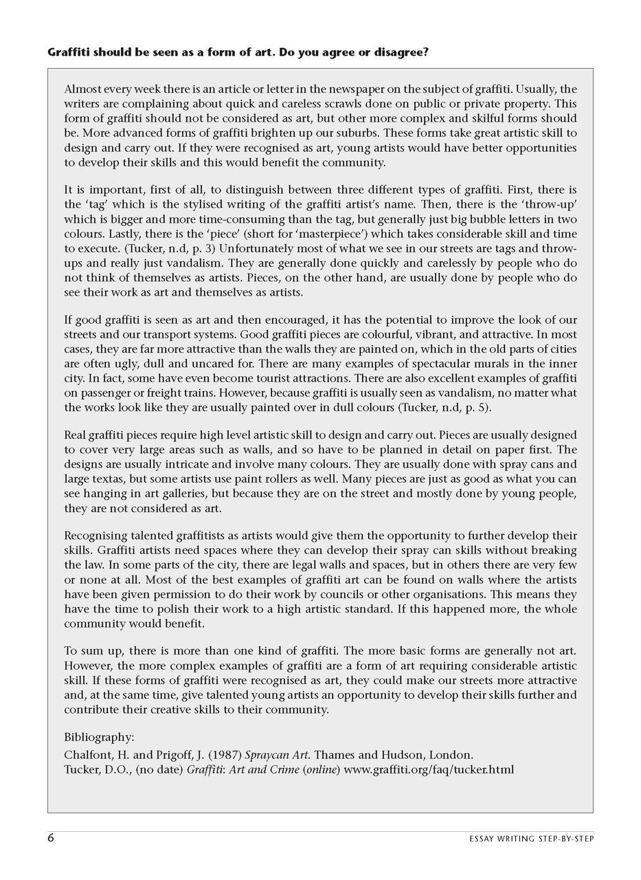 Sample interior page from the Excel Essential Skills Essay Writing Step-by-Step workbook as shown in the publisher preview