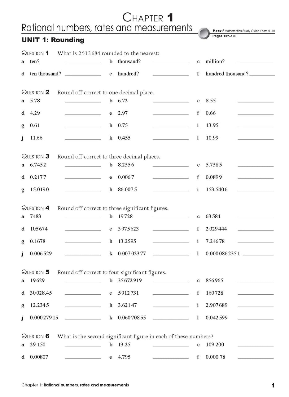 Fifth sample inside page from Excel Essential Skills Mathematics Extension Revision and Exam Workbook Year 9, showing printed maths content from the workbook
