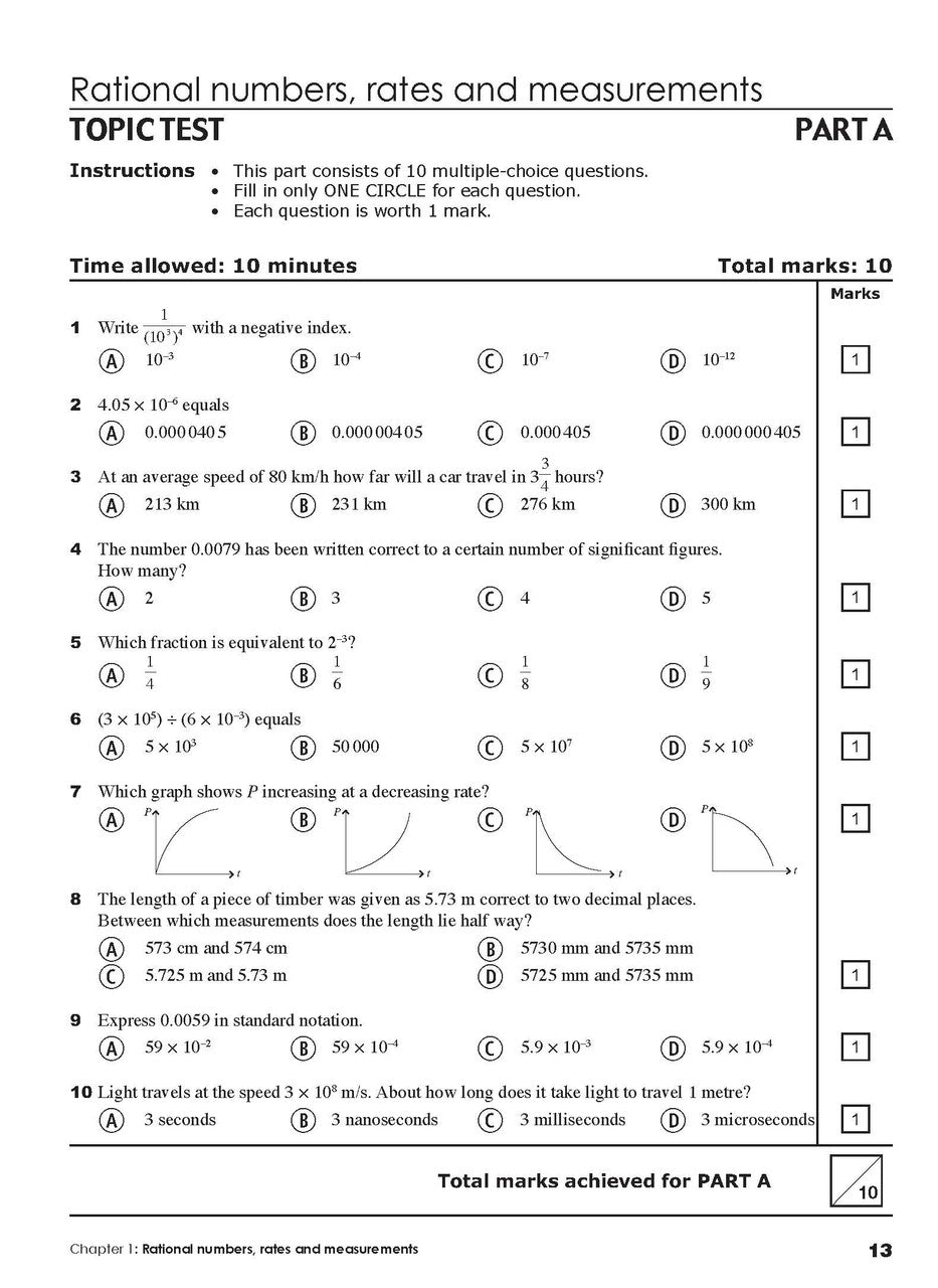 Eighth sample inside page from Excel Essential Skills Mathematics Extension Revision and Exam Workbook Year 9, showing printed maths content from the workbook