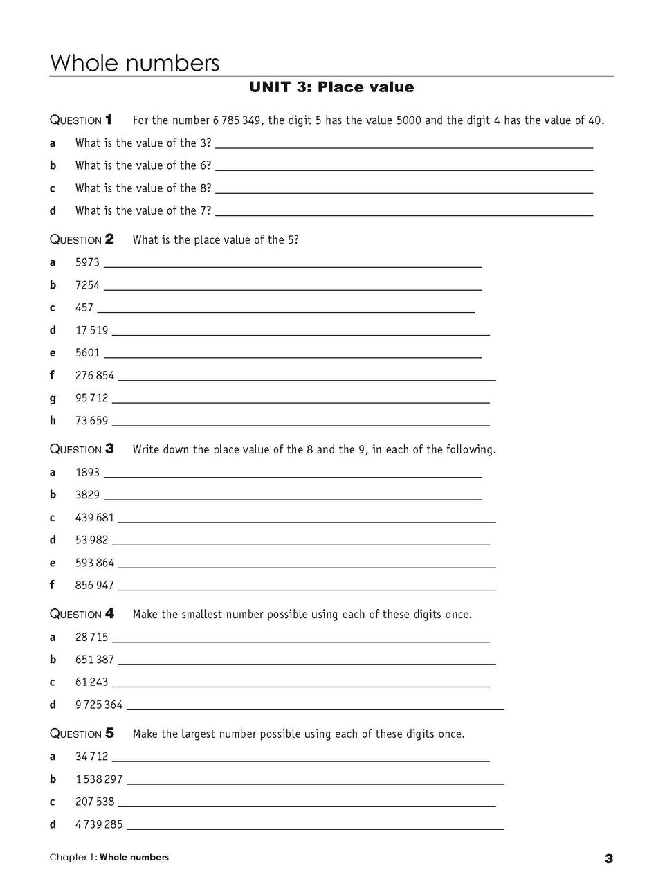Seventh sample inside page from Excel Essential Skills Mathematics Extension Revision and Exam Workbook Year 7, showing printed maths content from the workbook