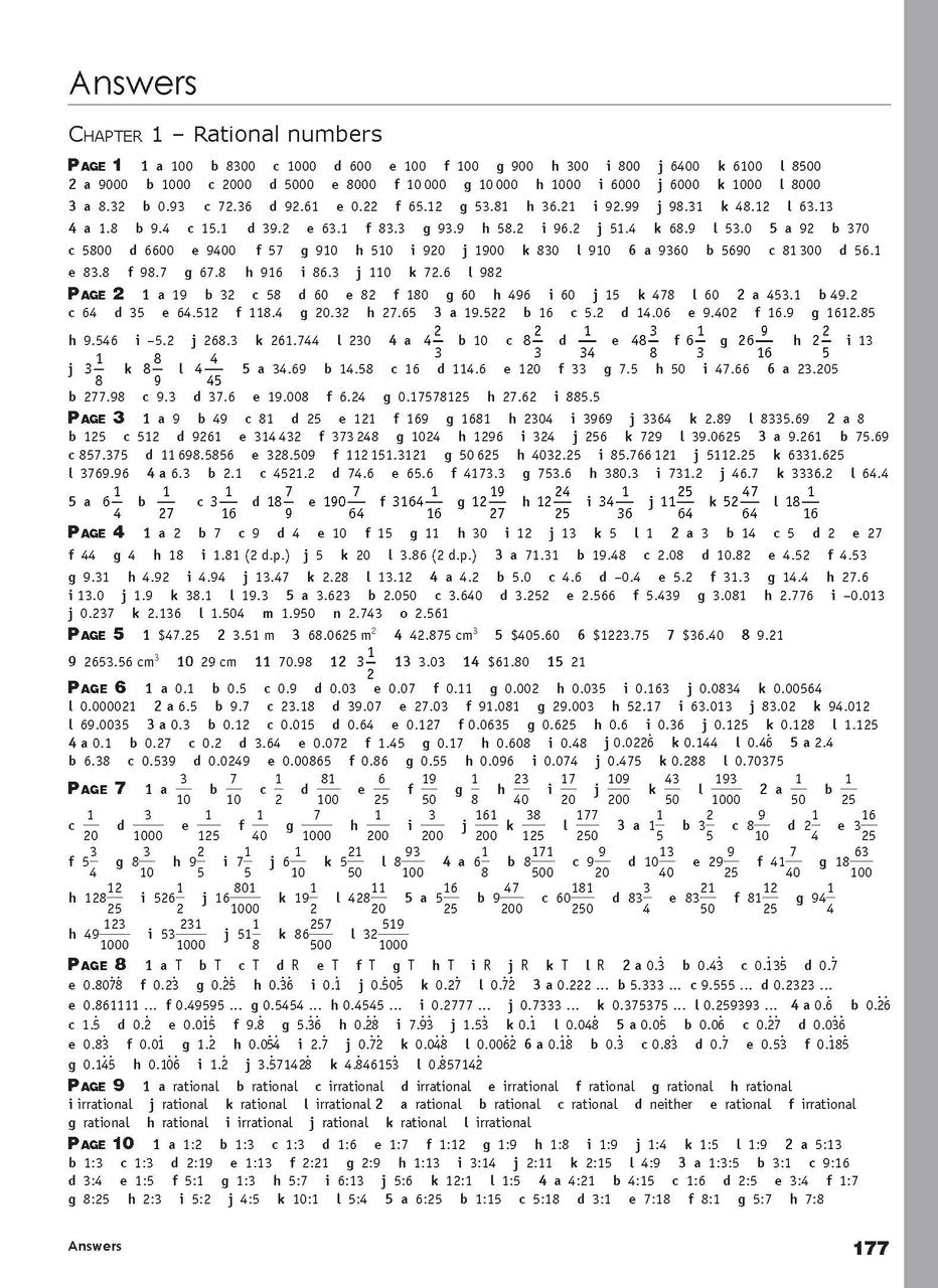 Twenty-third sample inside page from Excel Essential Skills Mathematics Extension Revision and Exam Workbook Year 8, showing printed maths content from the workbook