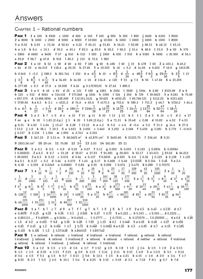 Twenty-third sample inside page from Excel Essential Skills Mathematics Extension Revision and Exam Workbook Year 8, showing printed maths content from the workbook