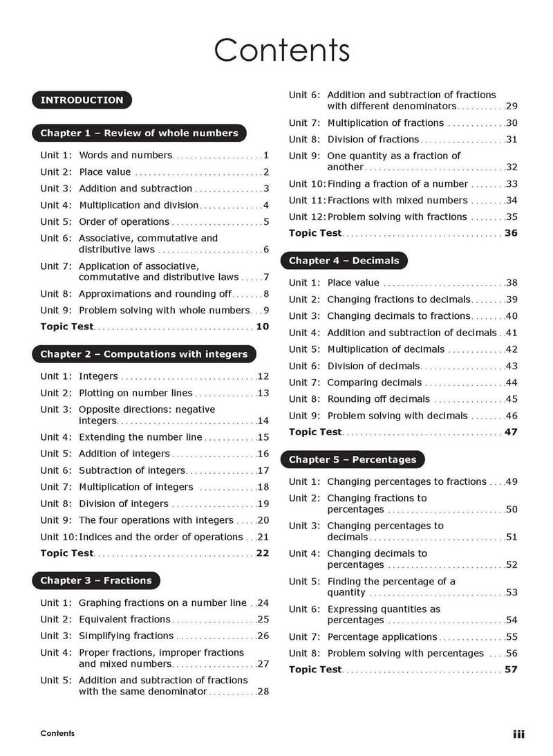 Sample interior page from the Excel Essential Skills Mathematics Revision and Exam Workbook Year 7 as shown in the publisher preview