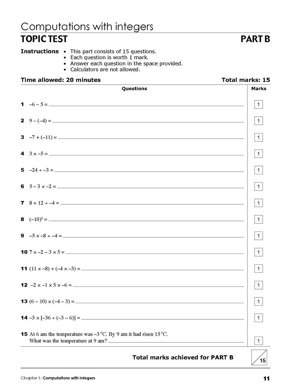 Ninth sample inside page from Excel Essential Skills Mathematics Revision and Exam Workbook Year 8, showing printed maths content from the workbook