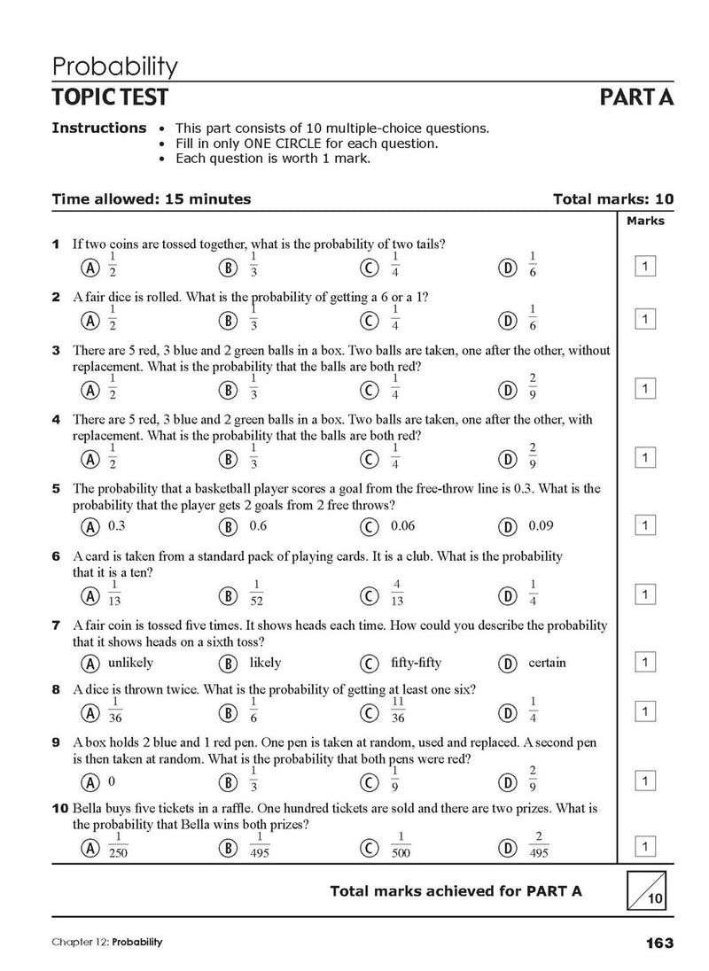 Tenth sample inside page from Excel Essential Skills Mathematics Revision and Exam Workbook Year 10, showing printed maths content from the workbook