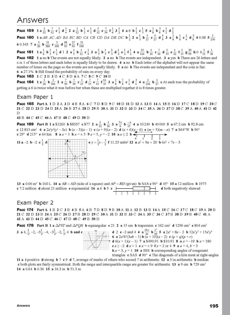 Thirteenth sample inside page from Excel Essential Skills Mathematics Revision and Exam Workbook Year 10, showing printed maths content from the workbook
