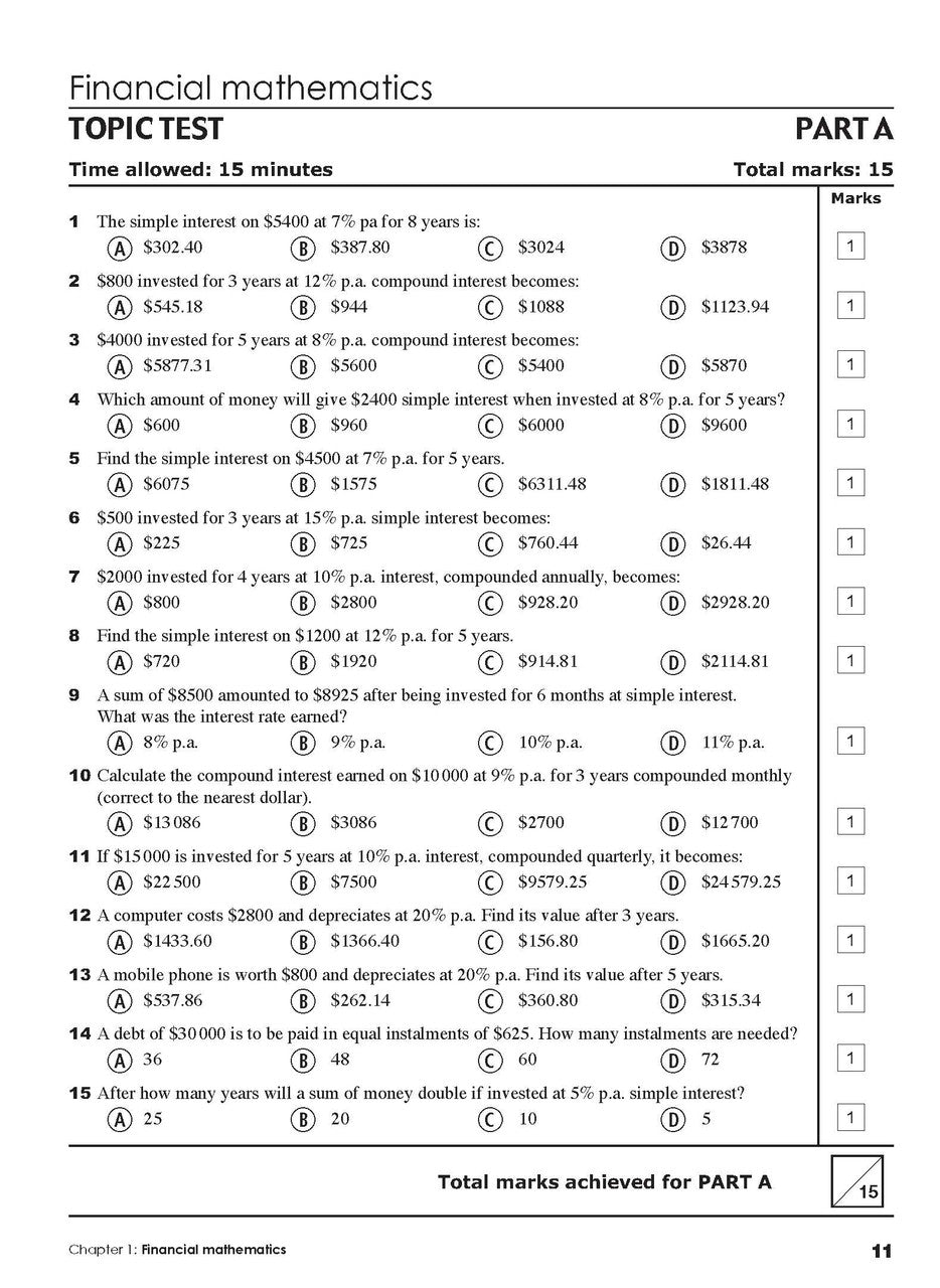 Eighth sample inside page from Excel Essential Skills Mathematics Revision and Exam Workbook Year 10, showing printed maths content from the workbook