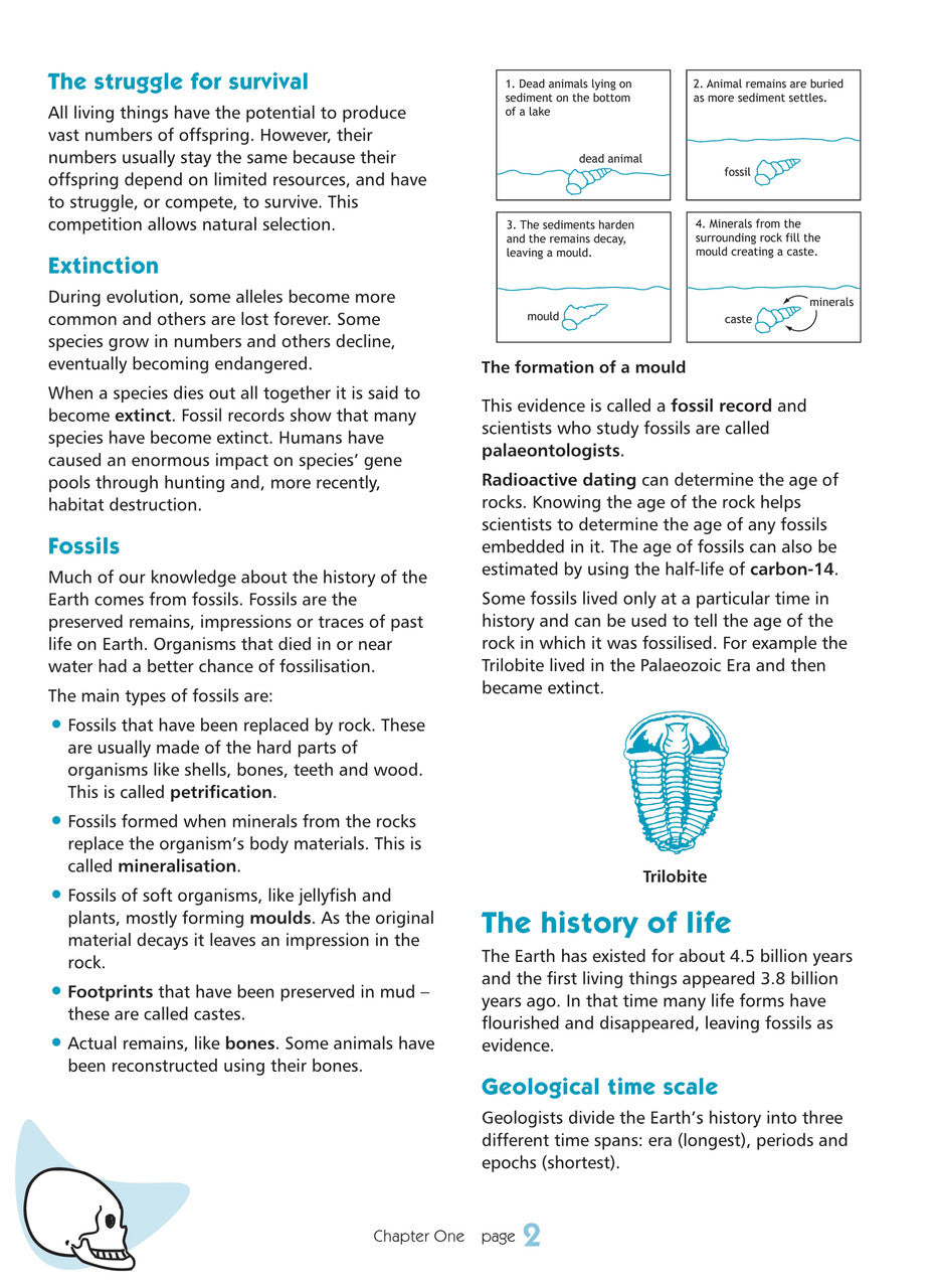 Sample interior page from the Excel Essential Skills Science Revision Workbook Year 10 as shown in the Pascal Press gallery