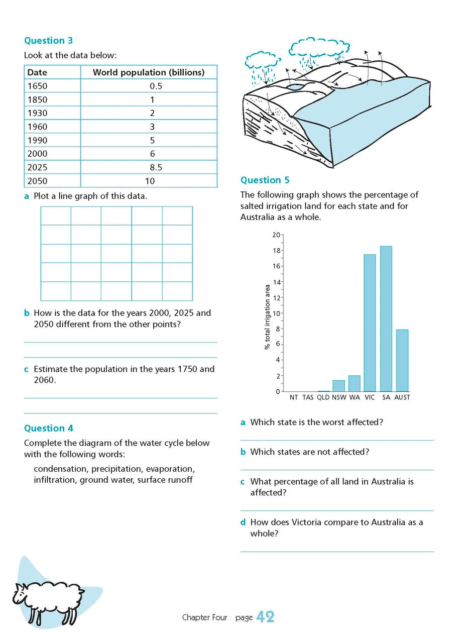 Further page image from the Pascal Press gallery for the Excel Essential Skills Science Revision Workbook Year 7, such as the back cover or an extra sample page