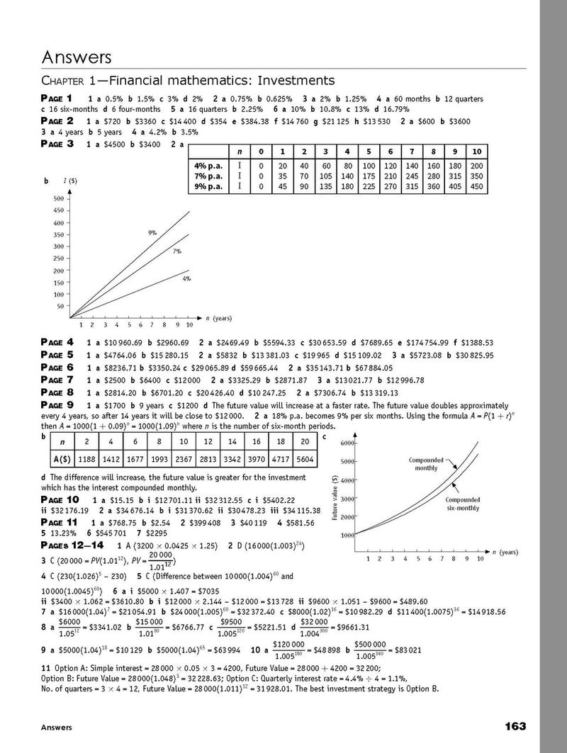 Sample interior page from the Excel Essential Skills Year 12 Mathematics Standard 1 Revision and Exam Workbook as shown in the Pascal Press product gallery