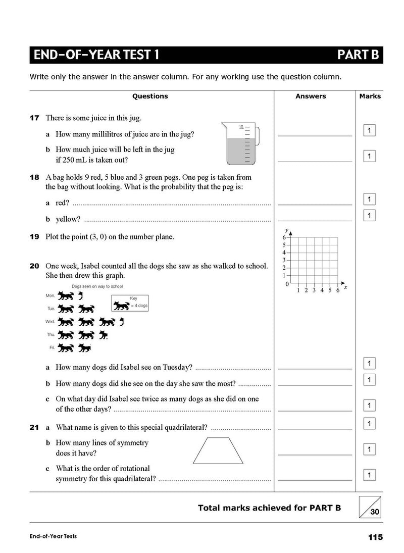 Sample interior page from the Excel Essential Skills Year 5 Mathematics Revision and Test Workbook workbook, the eleventh image in the publisher gallery