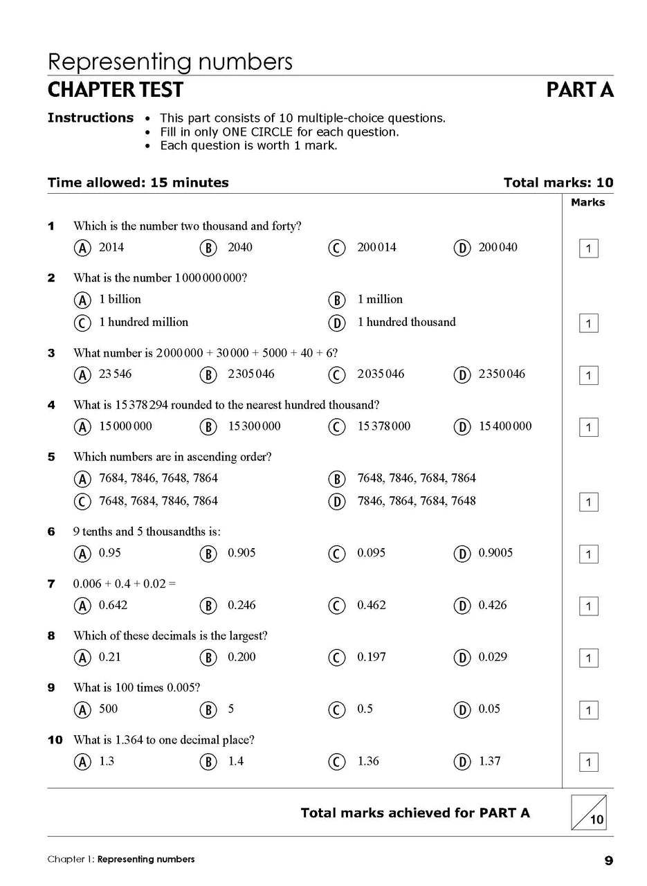 Sample interior page from the Excel Essential Skills Year 5 Mathematics Revision and Test Workbook workbook, the seventh image in the publisher gallery