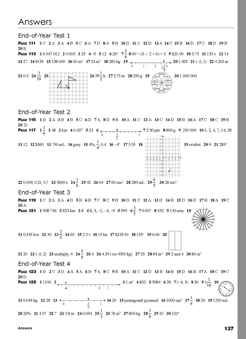 Sample interior page from the Excel Essential Skills Year 6 Mathematics Revision and Test Workbook workbook, the thirteenth image in the publisher gallery