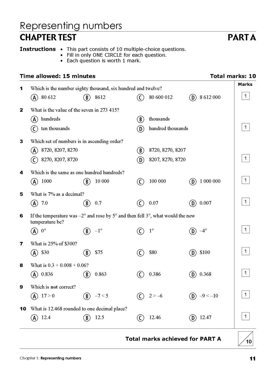 Sample interior page from the Excel Essential Skills Year 6 Mathematics Revision and Test Workbook workbook, the seventh image in the publisher gallery