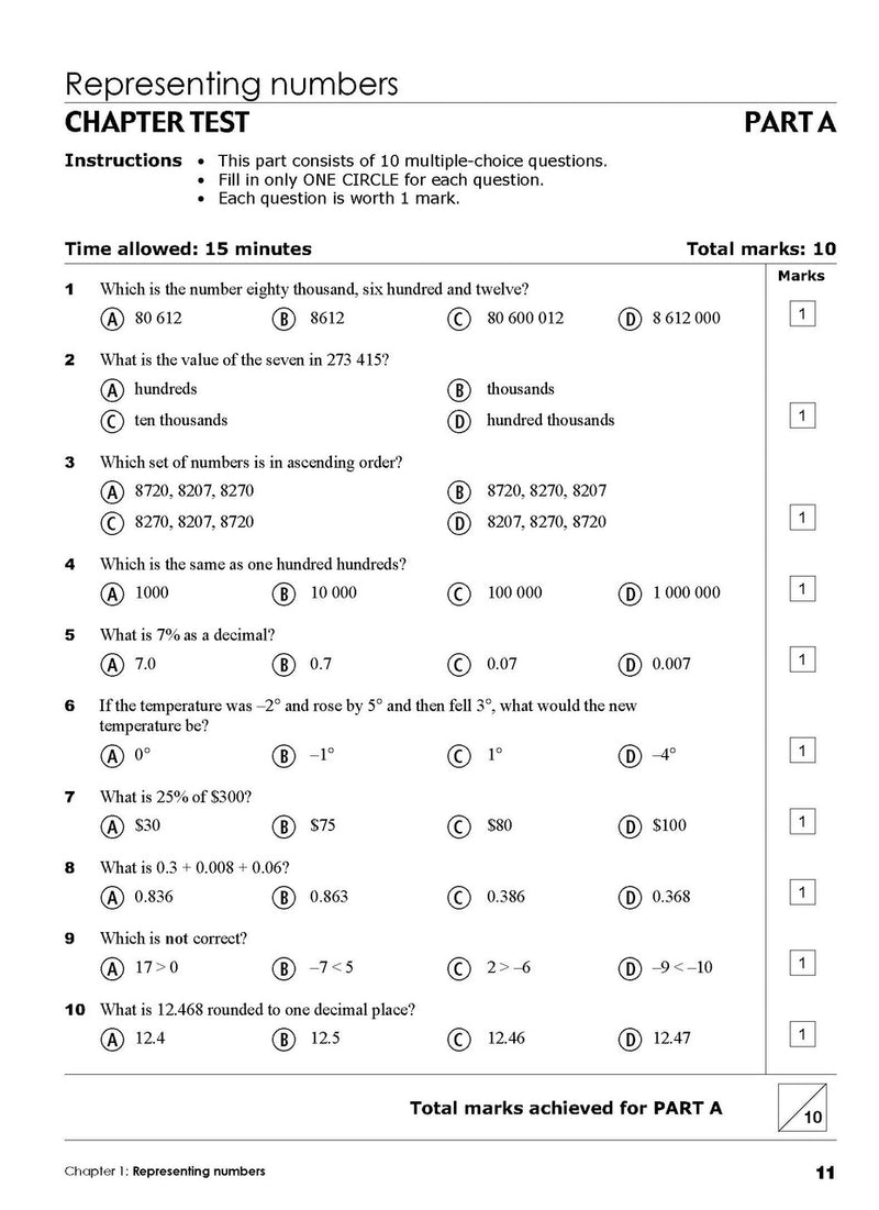 Sample interior page from the Excel Essential Skills Year 6 Mathematics Revision and Test Workbook workbook, the seventh image in the publisher gallery