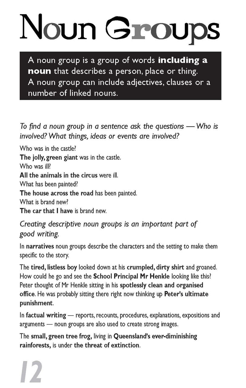Sample inside page from Pascal's Basic Primary Grammar Years 3-6, taken from the publisher product gallery
