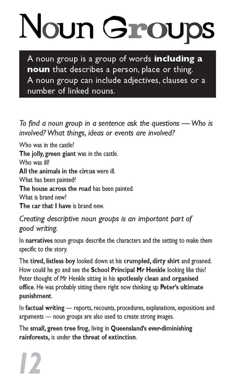 Sample inside page from Pascal's Basic Primary Grammar Years 3-6, taken from the publisher product gallery