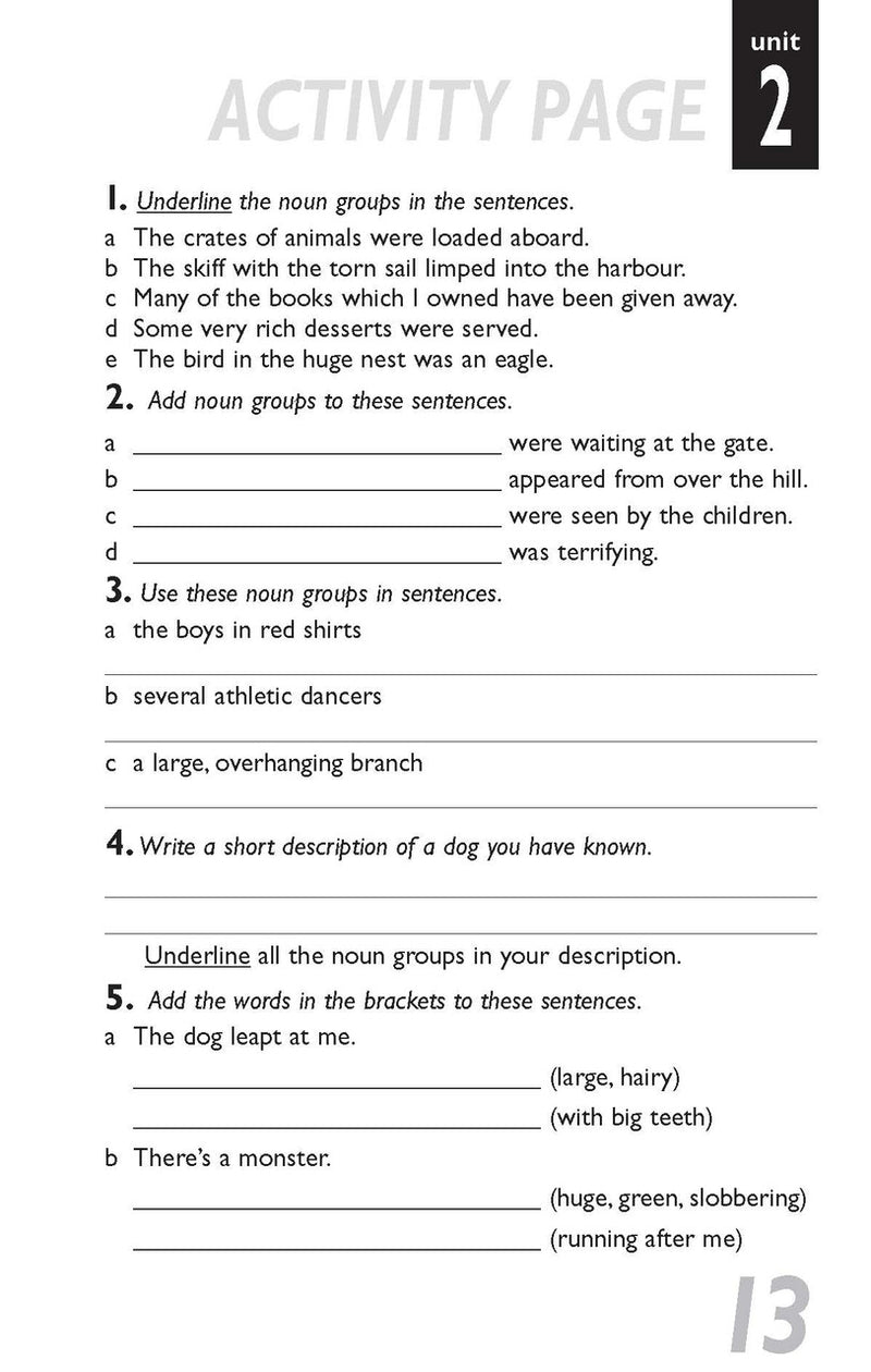 Sample inside page from Pascal's Basic Primary Grammar Years 3-6, taken from the publisher product gallery