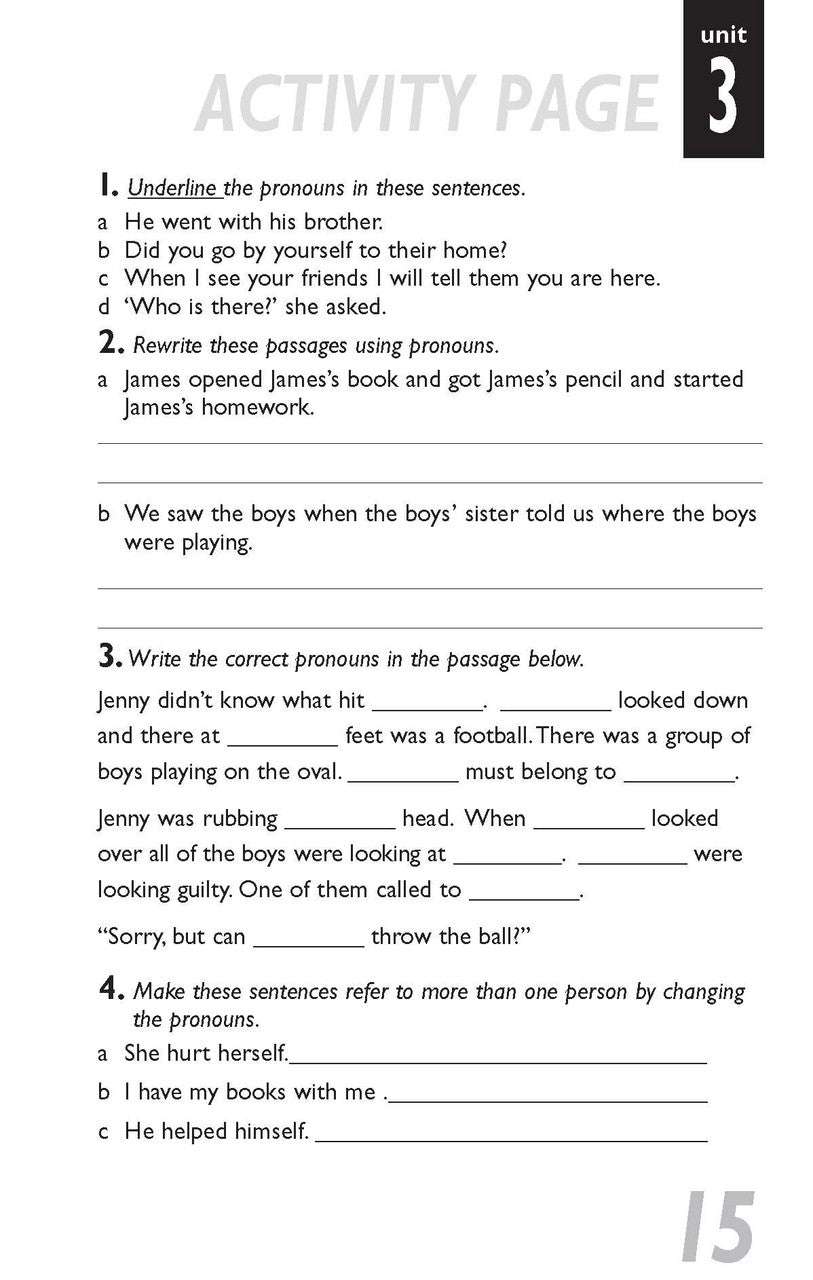Sample inside page from Pascal's Basic Primary Grammar Years 3-6, taken from the publisher product gallery
