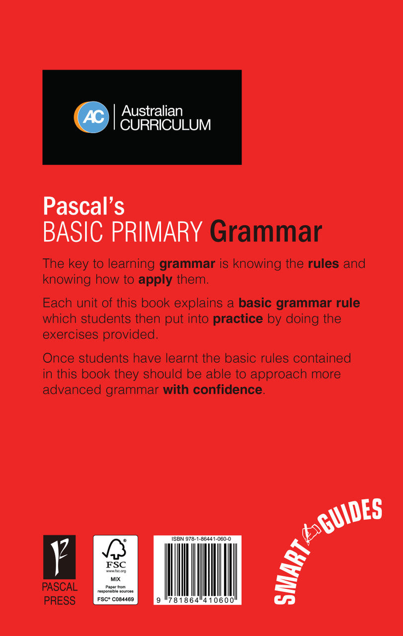 Sample inside page from Pascal's Basic Primary Grammar Years 3-6, taken from the publisher product gallery