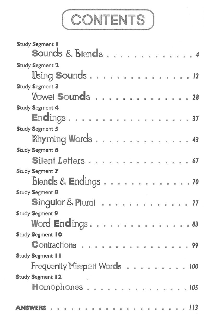 Sample inside page from Pascal's Basic Primary Spelling Years 1-4, taken from the publisher product gallery