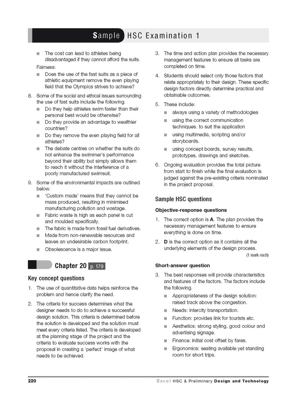 Inside page preview from the Excel HSC and Preliminary Design and Technology Study Guide, the fourteenth sample page in the publisher's gallery