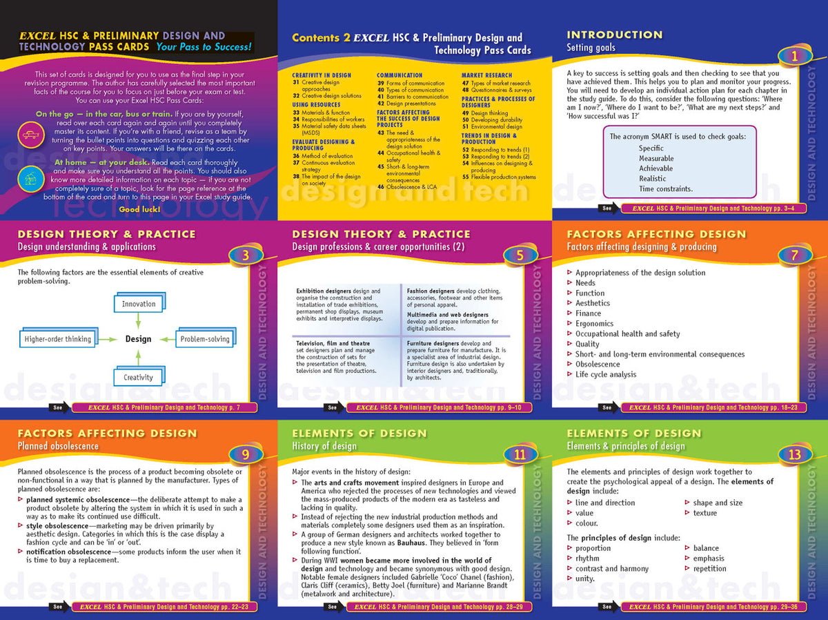 Inside page preview from the Excel HSC and Preliminary Design and Technology Study Guide, the fifteenth sample page in the publisher's gallery