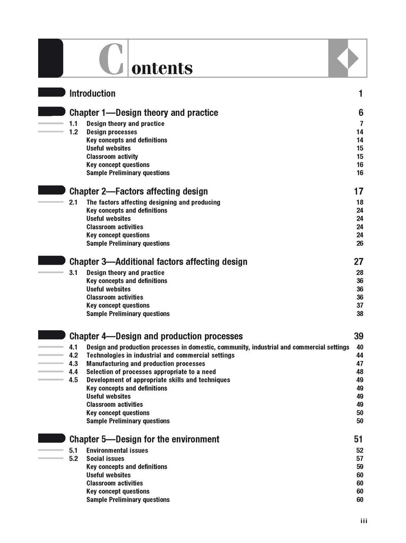 Inside page preview from the Excel HSC and Preliminary Design and Technology Study Guide, the first sample page in the publisher's gallery