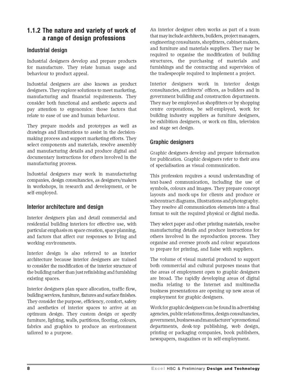 Inside page preview from the Excel HSC and Preliminary Design and Technology Study Guide, the seventh sample page in the publisher's gallery