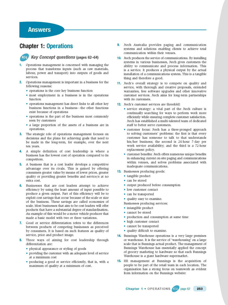 Inside page preview from the Excel HSC Business Studies Study Guide, the twelfth sample page in the publisher's gallery