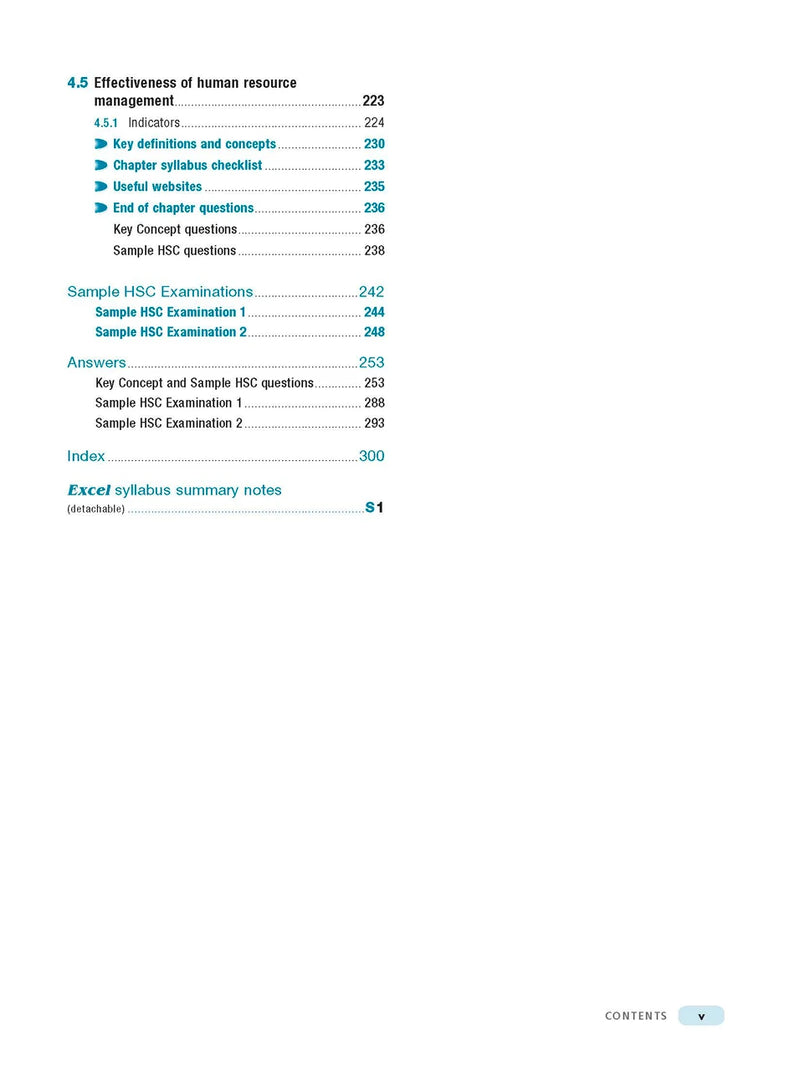 Inside page preview from the Excel HSC Business Studies Study Guide, the third sample page in the publisher's gallery