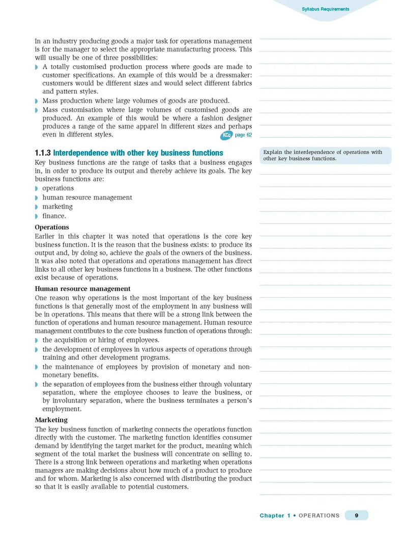 Inside page preview from the Excel HSC Business Studies Study Guide, the sixth sample page in the publisher's gallery