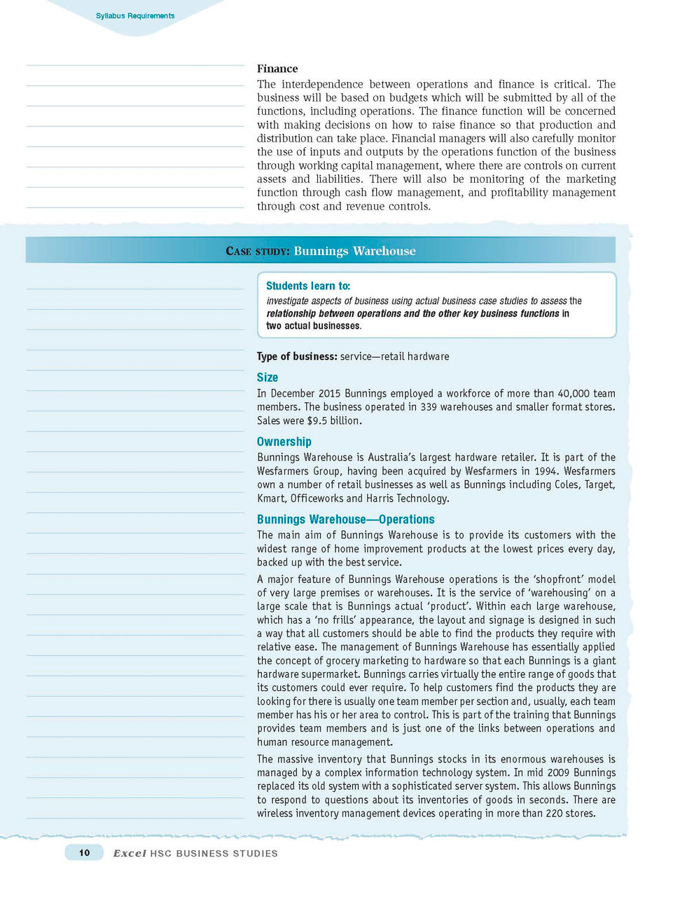 Inside page preview from the Excel HSC Business Studies Study Guide, the seventh sample page in the publisher's gallery
