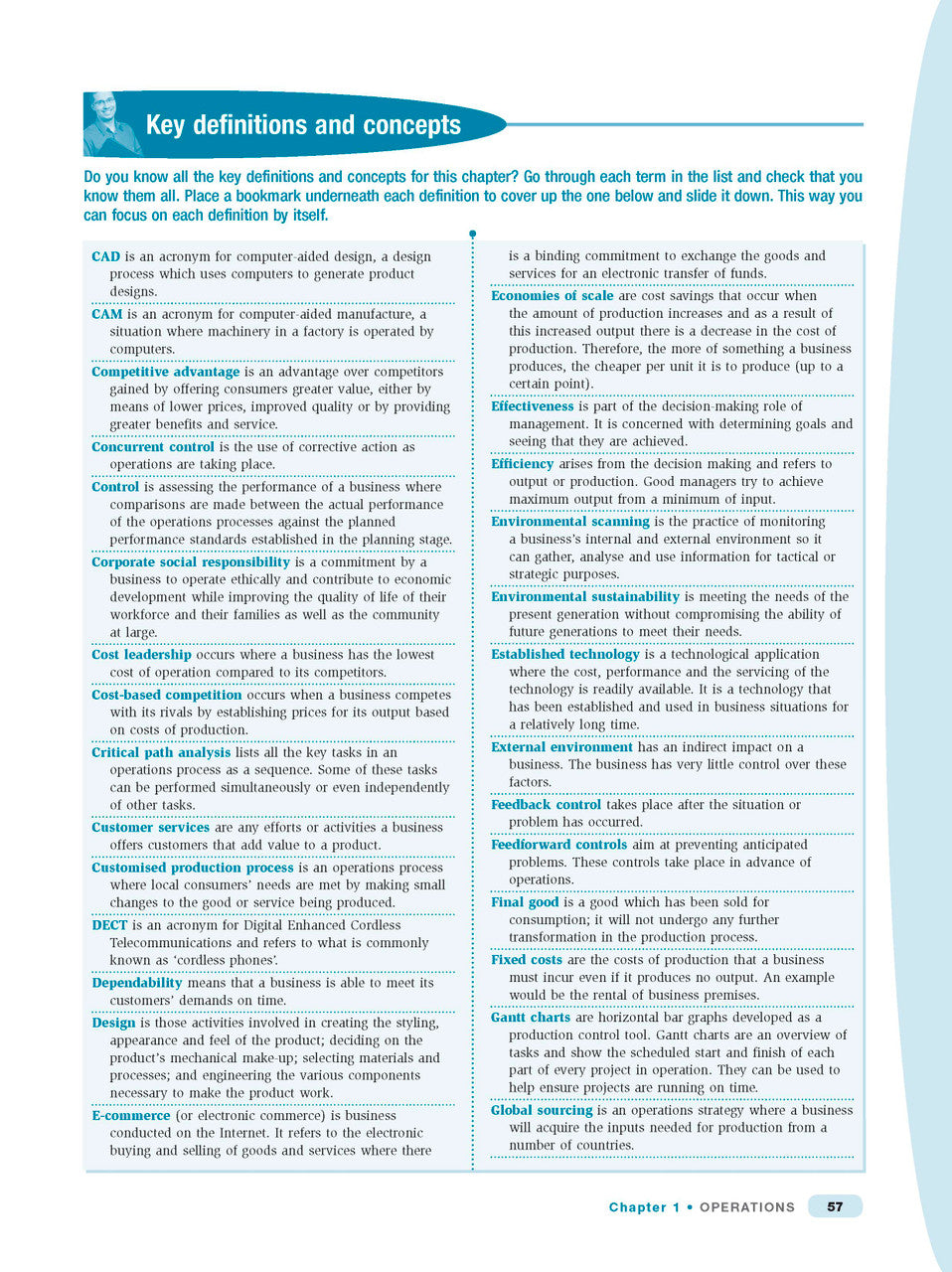 Inside page preview from the Excel HSC Business Studies Study Guide, the eighth sample page in the publisher's gallery