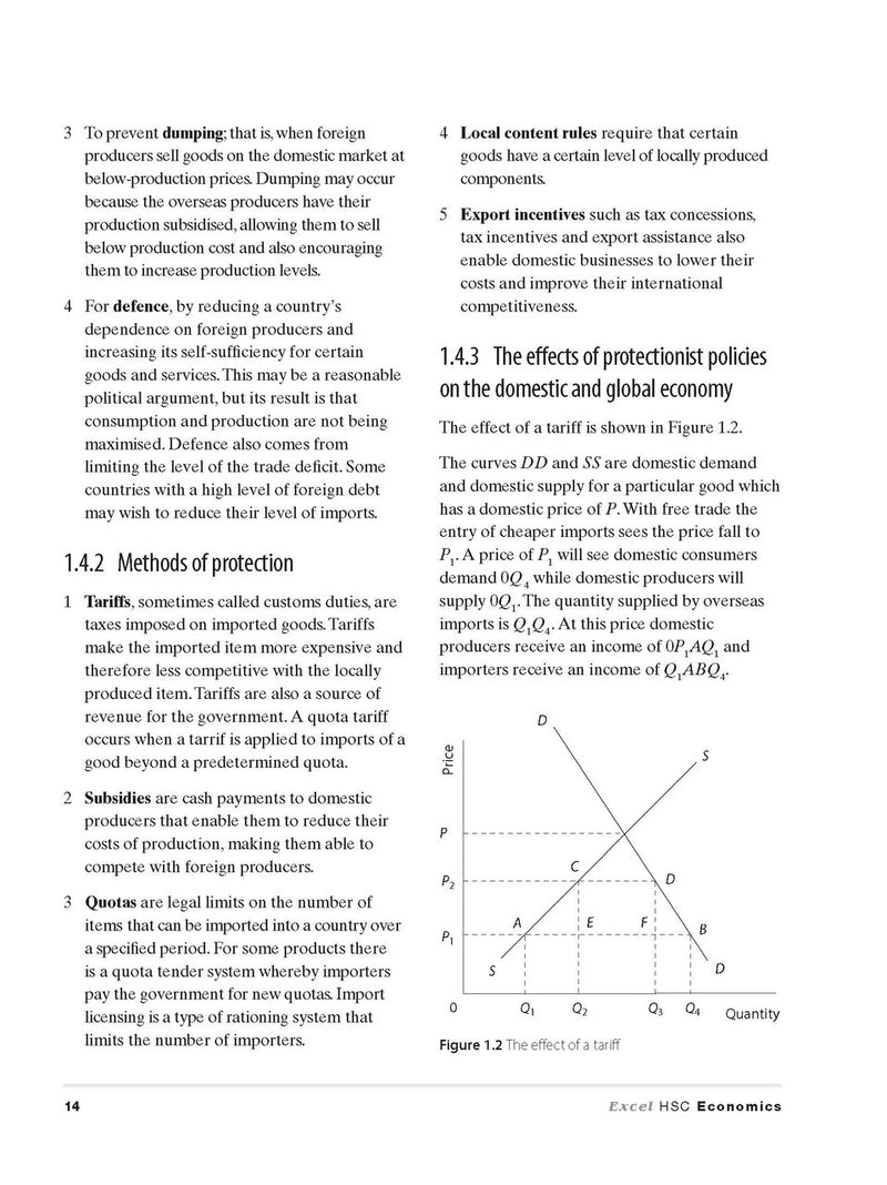 Inside page preview from the Excel HSC Economics Study Guide, the tenth sample page in the publisher's gallery