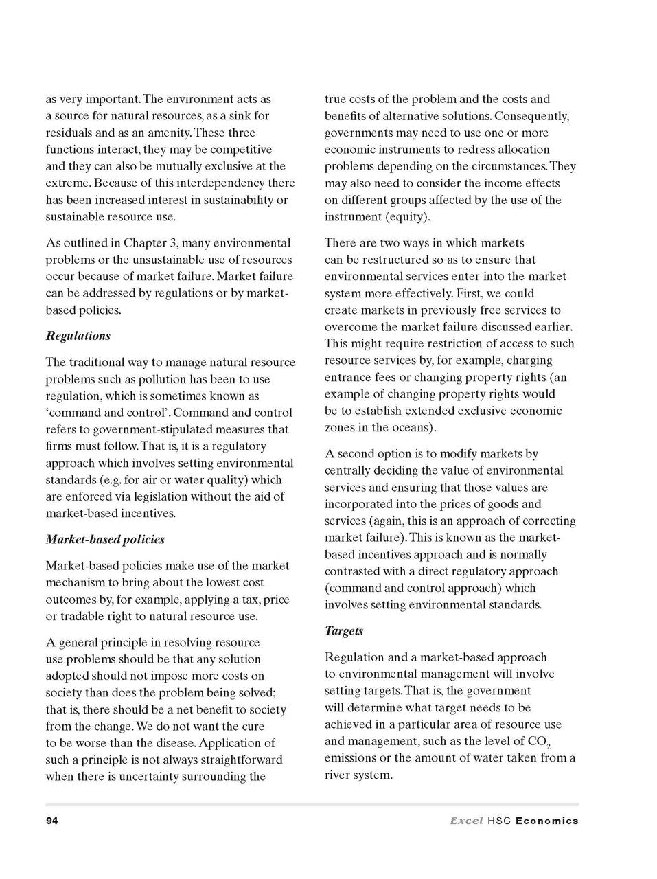 Inside page preview from the Excel HSC Economics Study Guide, the thirteenth sample page in the publisher's gallery