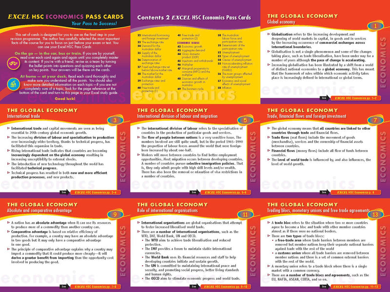 Additional preview image from the Excel HSC Economics Study Guide, supplied by the publisher with the inside page samples