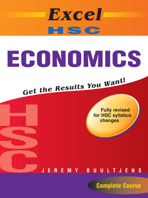 Front cover of the Excel HSC Economics Study Guide from Pascal Press, the main product image for this senior study guide