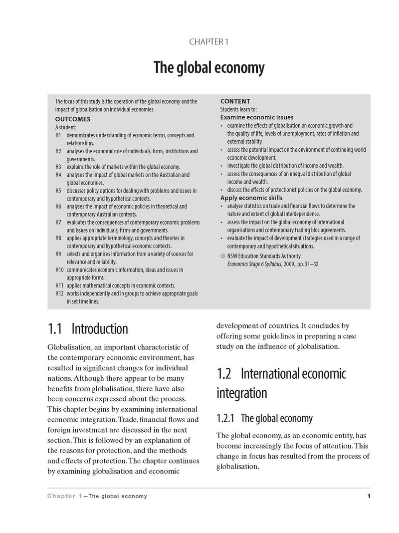Inside page preview from the Excel HSC Economics Study Guide, the seventh sample page in the publisher's gallery