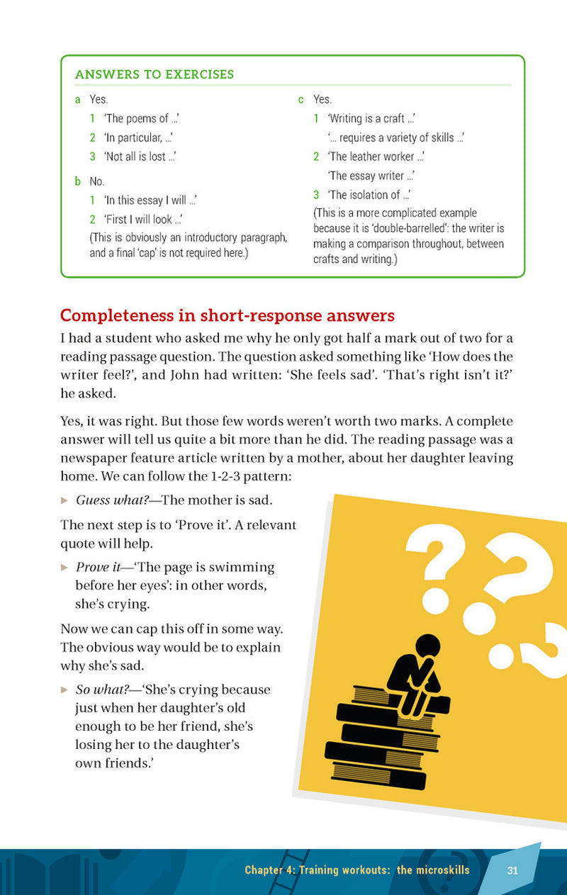Sample interior page from Excel HSC Essay Writing Made Easy as shown in the Pascal Press product gallery
