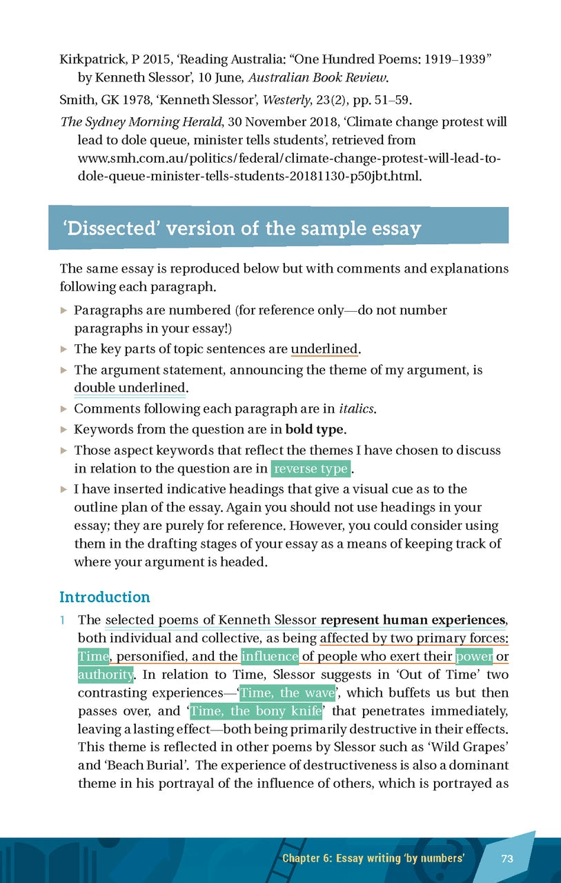 Sample interior page from Excel HSC Essay Writing Made Easy as shown in the Pascal Press product gallery