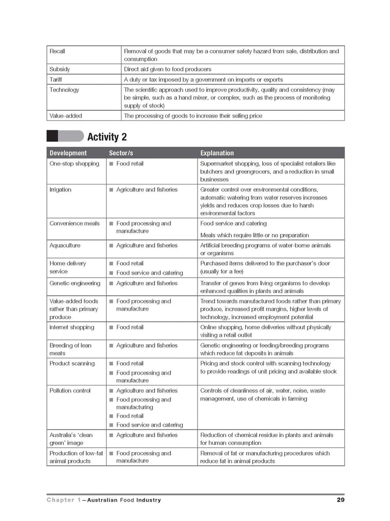 Inside page preview from the Excel HSC Food Technology Study Guide, the eleventh sample page in the publisher's gallery