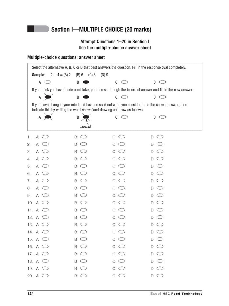 Inside page preview from the Excel HSC Food Technology Study Guide, the twelfth sample page in the publisher's gallery