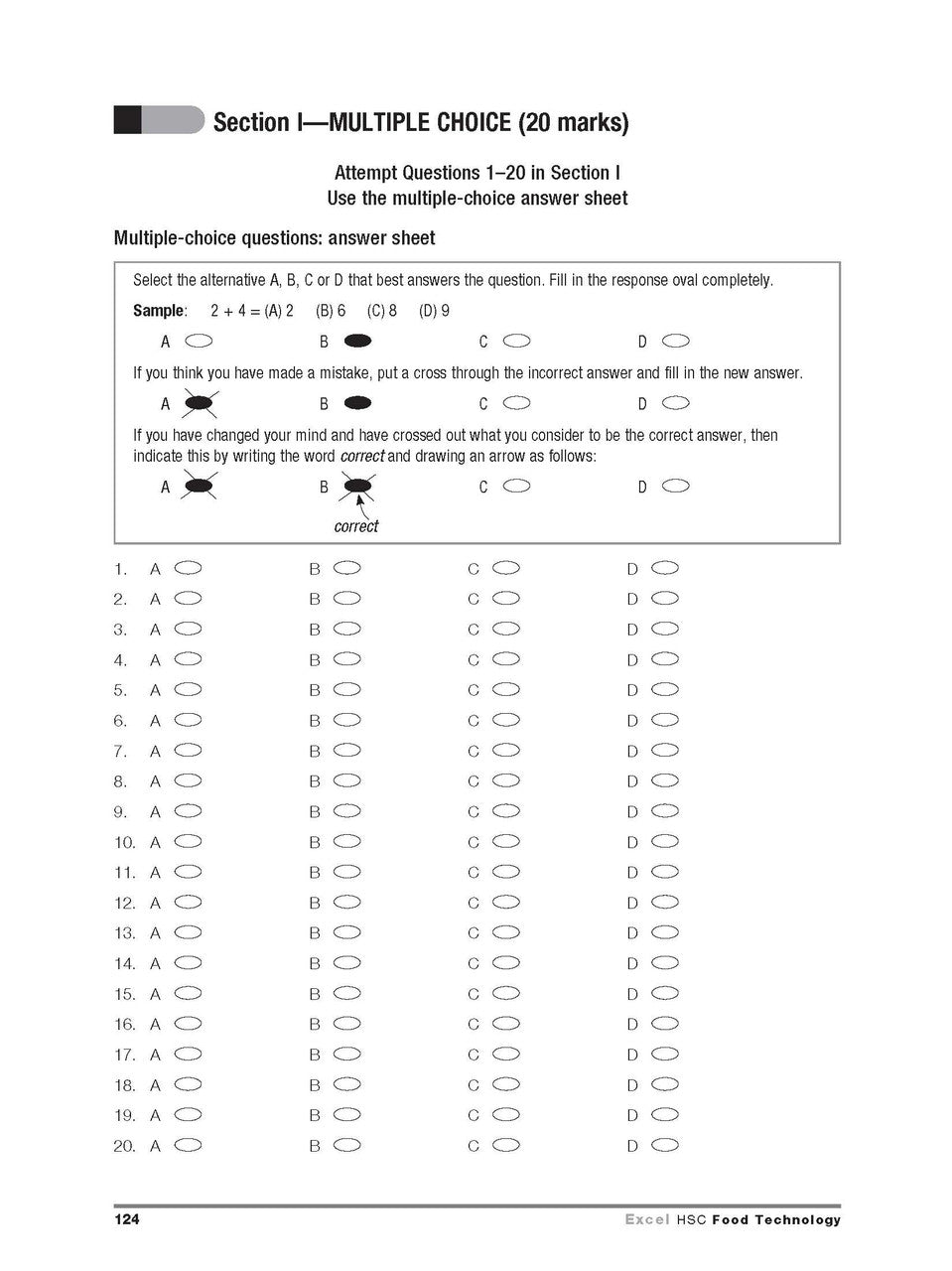 Inside page preview from the Excel HSC Food Technology Study Guide, the twelfth sample page in the publisher's gallery