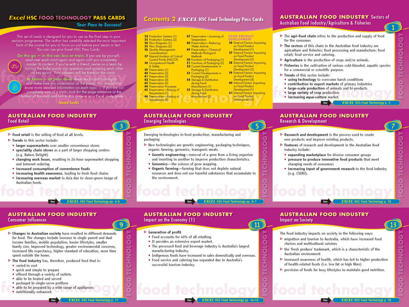 Inside page preview from the Excel HSC Food Technology Study Guide, the sixteenth sample page in the publisher's gallery