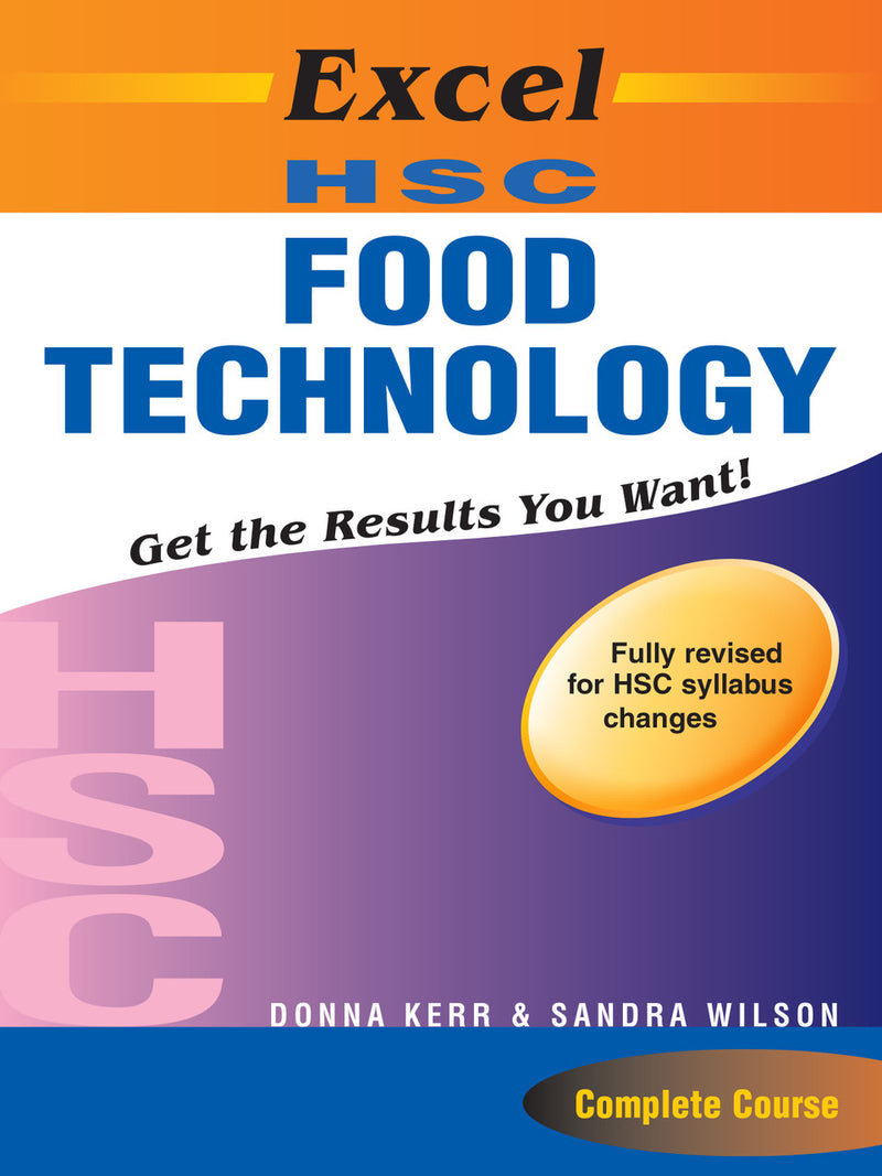 Front cover of the Excel HSC Food Technology Study Guide from Pascal Press, the main product image for this senior study guide