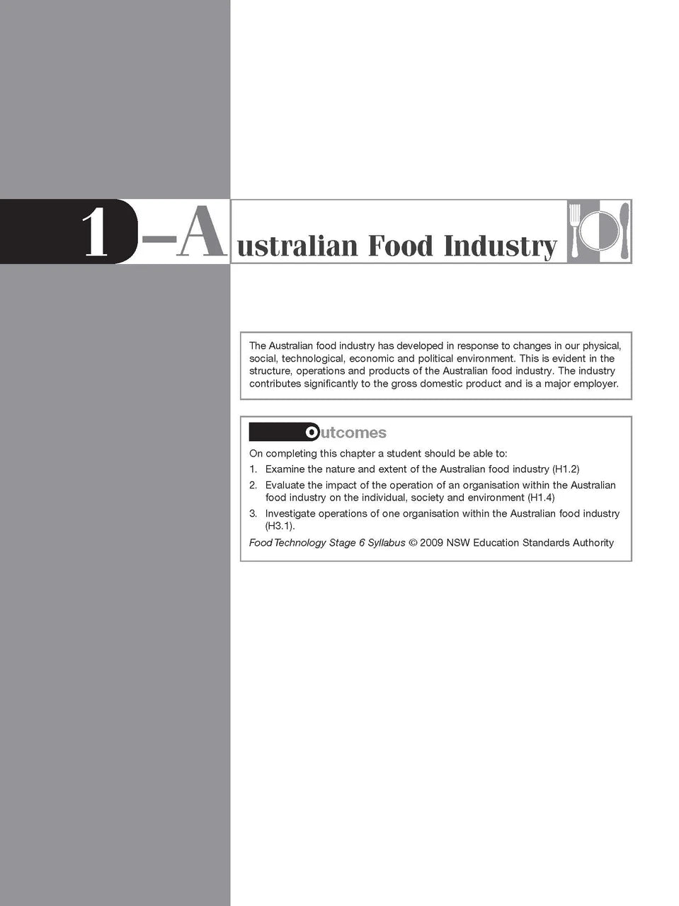 Inside page preview from the Excel HSC Food Technology Study Guide, the second sample page in the publisher's gallery