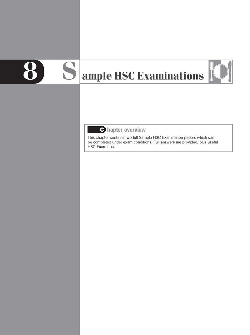 Inside page preview from the Excel HSC Hospitality Study Guide, the eleventh sample page in the publisher's gallery