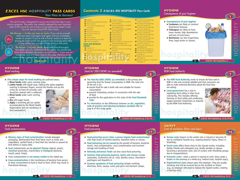 Inside page preview from the Excel HSC Hospitality Study Guide, the fifteenth sample page in the publisher's gallery